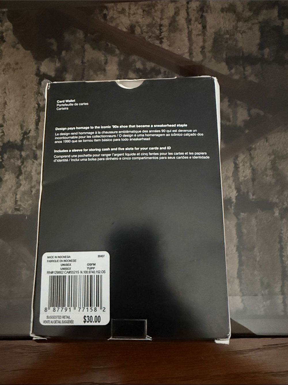 Nike Air Max 90 Card Wallet - White, Black & Volt - Picture 2 of 2